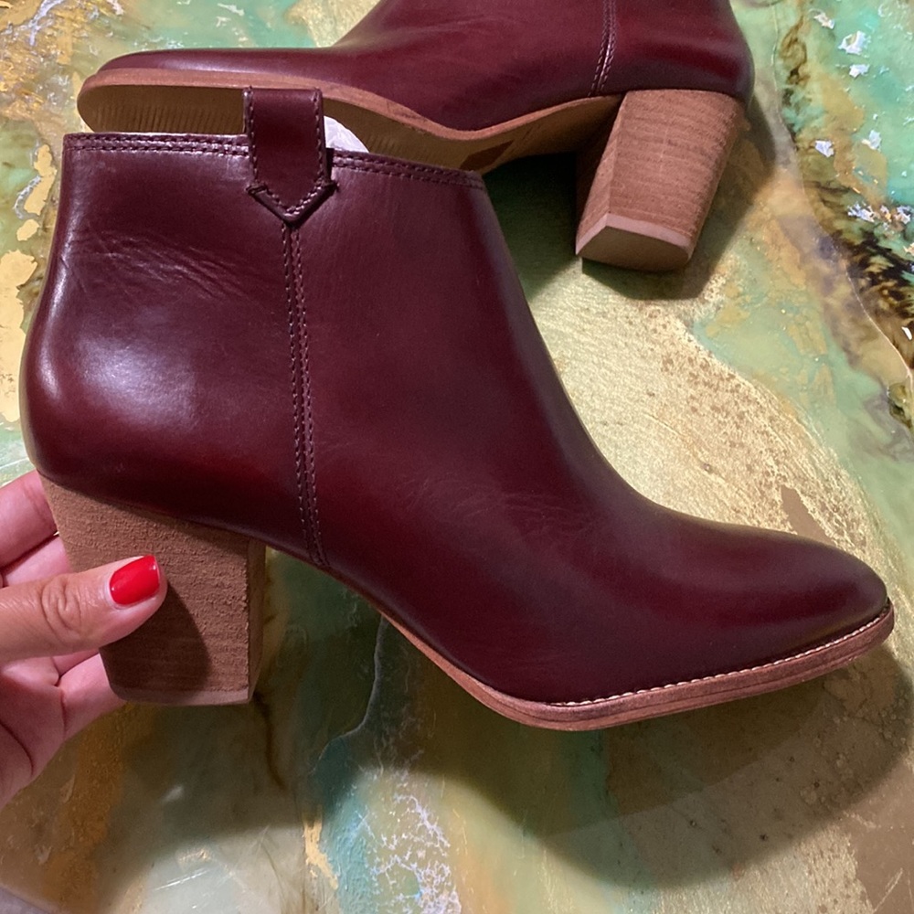 Madewell “The Billie Boot in Leather” Dark Cabernet Color